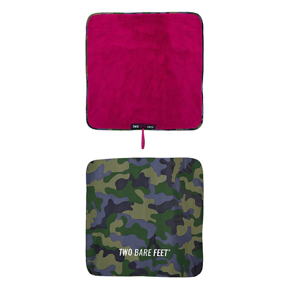 Two Bare Feet Weatherproof Changing Robe & Changing Mat - Green Camo / Raspberry Extra Image 3